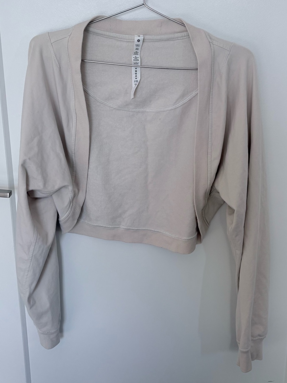 Lululemon French Terry Long-Sleeve Shrug Bone 12